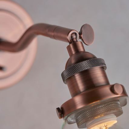 Endon 76334 - Väggspotlampa HANSEN 1xE14/40W/230V kopparfärgad
