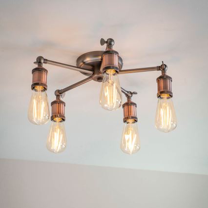 Endon 76336 - Spotlight HAL 5xE27/10W/230V brons/koppar