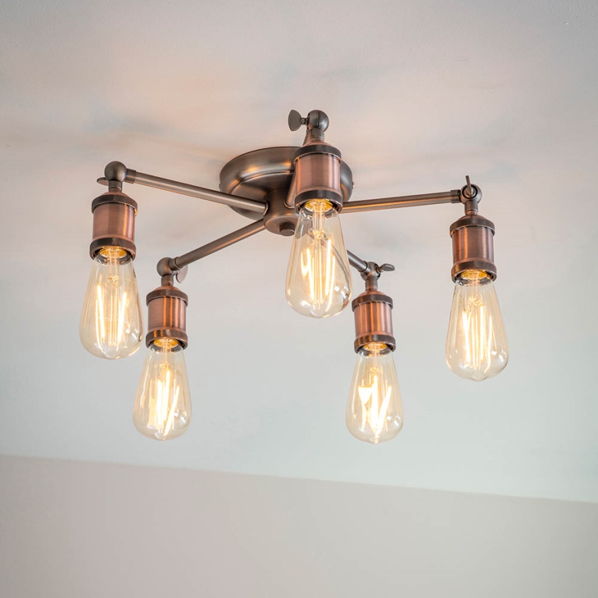Endon 76336 - Spotlight HAL 5xE27/10W/230V brons/koppar