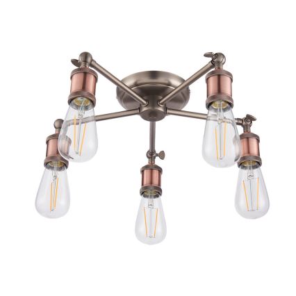 Endon 76336 - Spotlight HAL 5xE27/10W/230V brons/koppar