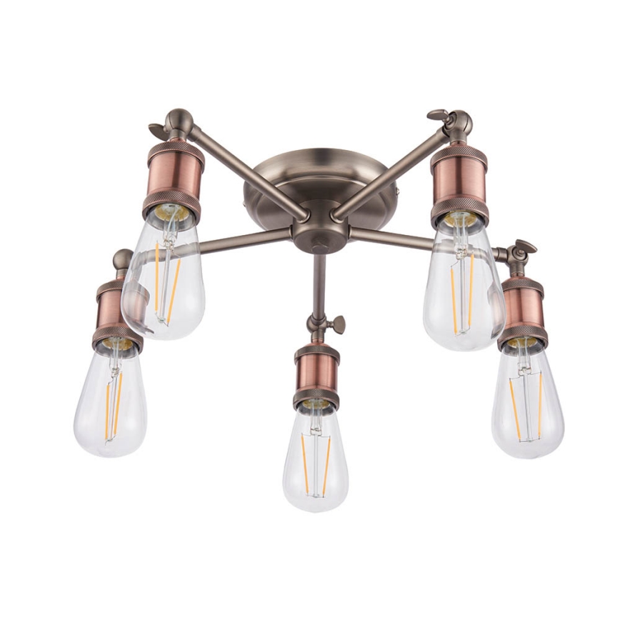 Endon 76336 - Spotlight HAL 5xE27/10W/230V brons/koppar