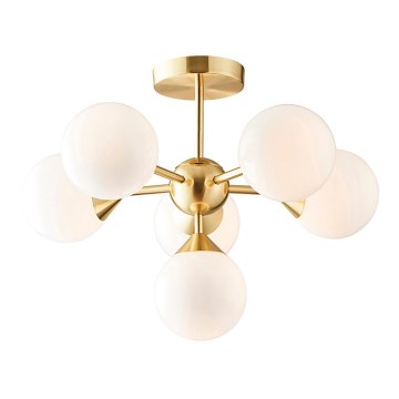 Endon 76501 - Taklampa på stång OSCAR 6xG9/5W/230V, guldfinish