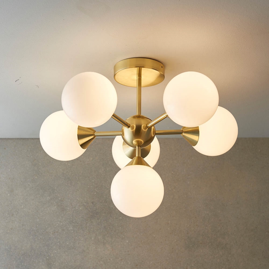 Endon 76501 - Taklampa på stång OSCAR 6xG9/5W/230V, guldfinish