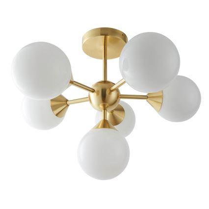 Endon 76501 - Taklampa på stång OSCAR 6xG9/5W/230V, guldfinish