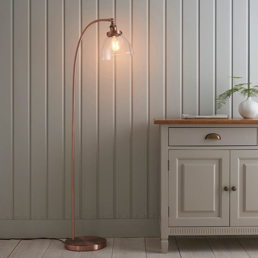 Endon 77862 - Golvlampa HANSEN 1xE27/40W/230V koppar