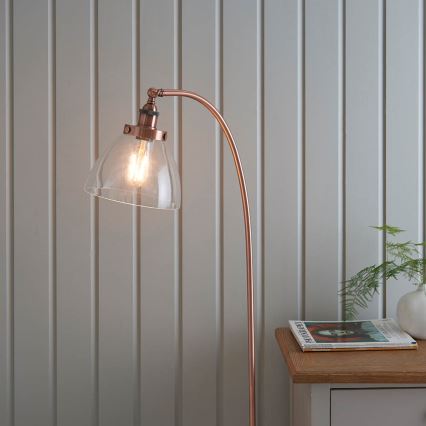 Endon 77862 - Golvlampa HANSEN 1xE27/40W/230V koppar