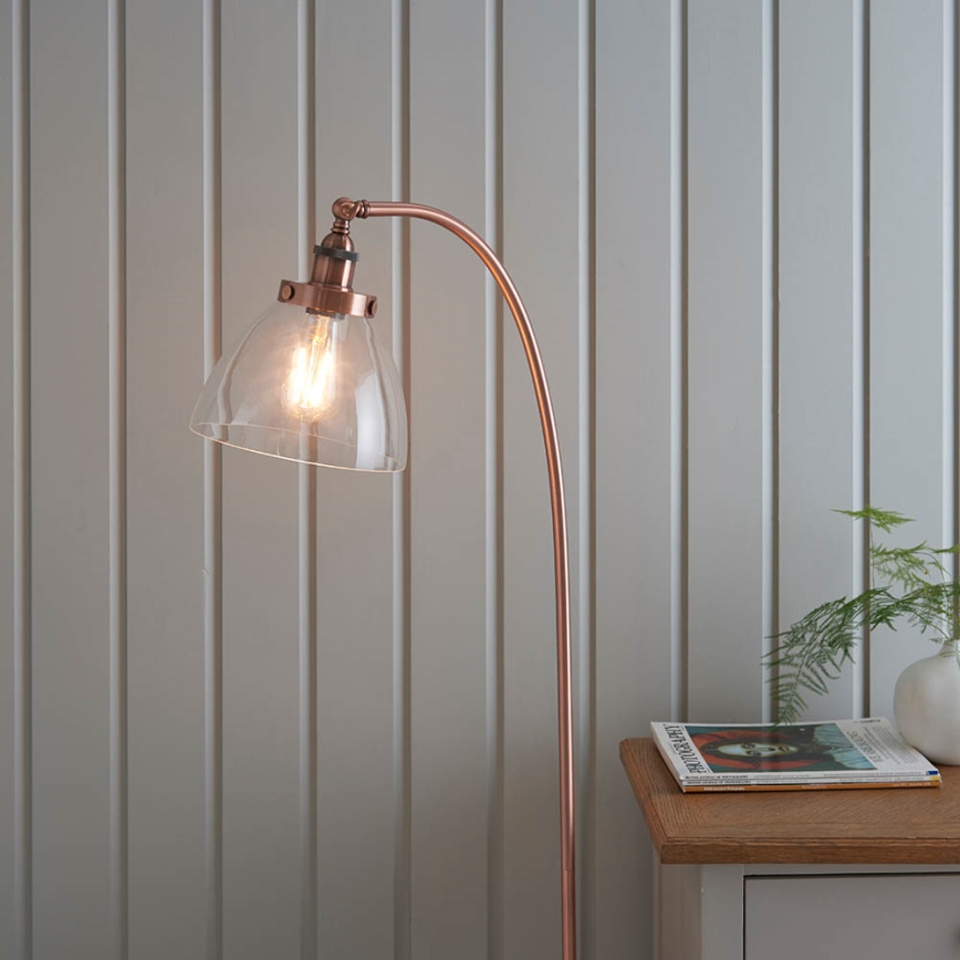 Endon 77862 - Golvlampa HANSEN 1xE27/40W/230V koppar
