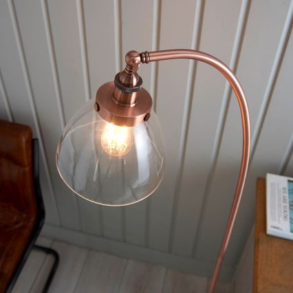 Endon 77862 - Golvlampa HANSEN 1xE27/40W/230V koppar