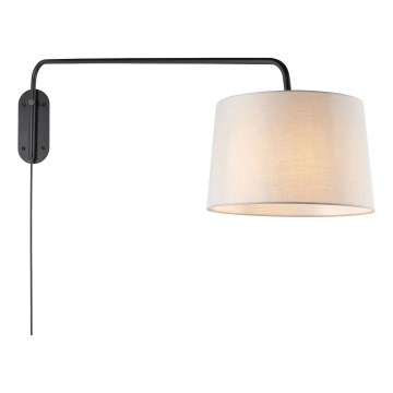 Endon 79380 - Vägglampa CARLSON 1xE27/40W/230V grå/svart