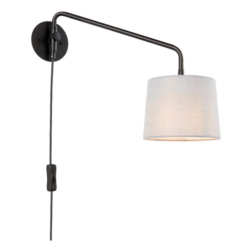 Endon 79500 - Vägglampa CARLSON 1xE14/40W/230V grå/svart