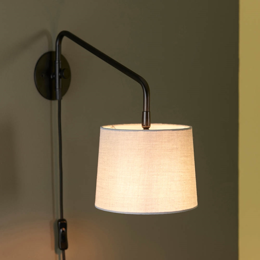 Endon 79500 - Vägglampa CARLSON 1xE14/40W/230V grå/svart