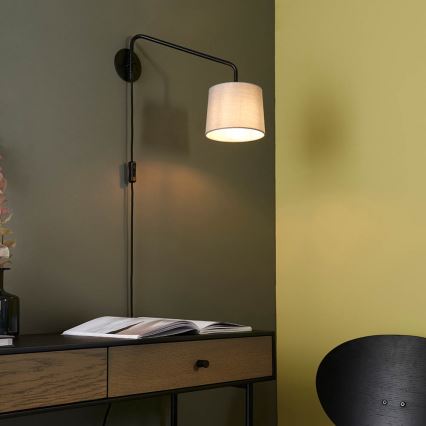 Endon 79500 - Vägglampa CARLSON 1xE14/40W/230V grå/svart