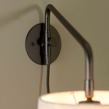 Endon 79500 - Vägglampa CARLSON 1xE14/40W/230V grå/svart