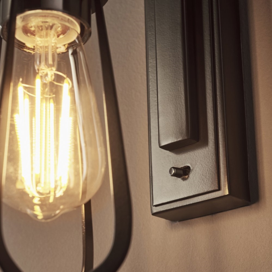 Endon 80950 - Vägglampa URBAN 1xE27/6W/230V svart