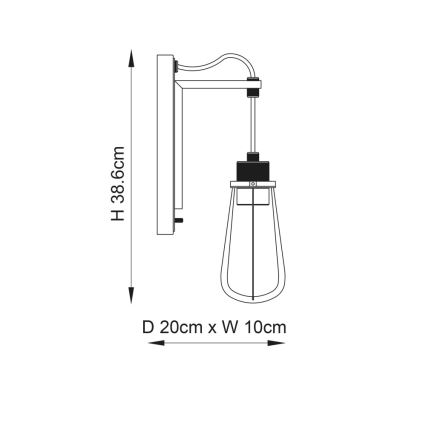 Endon 80950 - Vägglampa URBAN 1xE27/6W/230V svart