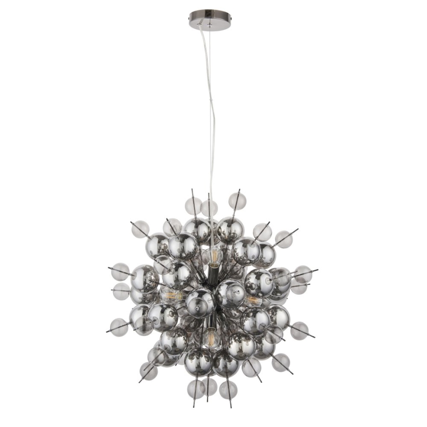 Endon 81583 - Hänglampa på kabel JOULES 9xE14/7W/230V polerad krom/röktonad
