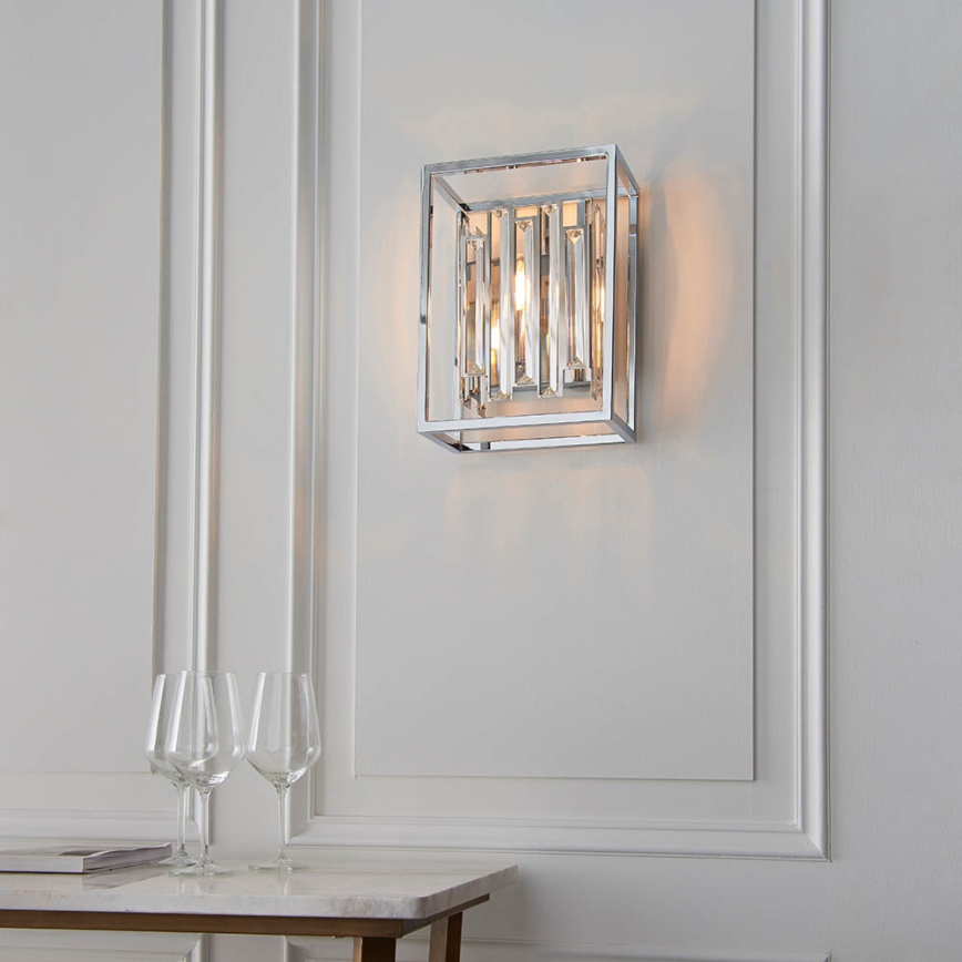 Endon 81932 - Vägglampa ACADIA 1xE14/40W/230V blank krom