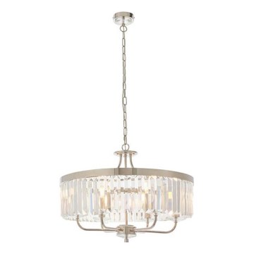 Endon 90263 - Ljuskrona med kedja CHESTERFIELD 6xE14/6W/230V Ø 55 cm polerad krom