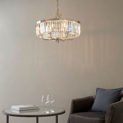 Endon 90263 - Ljuskrona med kedja CHESTERFIELD 6xE14/6W/230V Ø 55 cm polerad krom