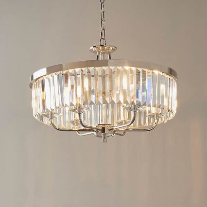 Endon 90263 - Ljuskrona med kedja CHESTERFIELD 6xE14/6W/230V Ø 55 cm polerad krom