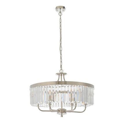 Endon 90263 - Ljuskrona med kedja CHESTERFIELD 6xE14/6W/230V Ø 55 cm polerad krom