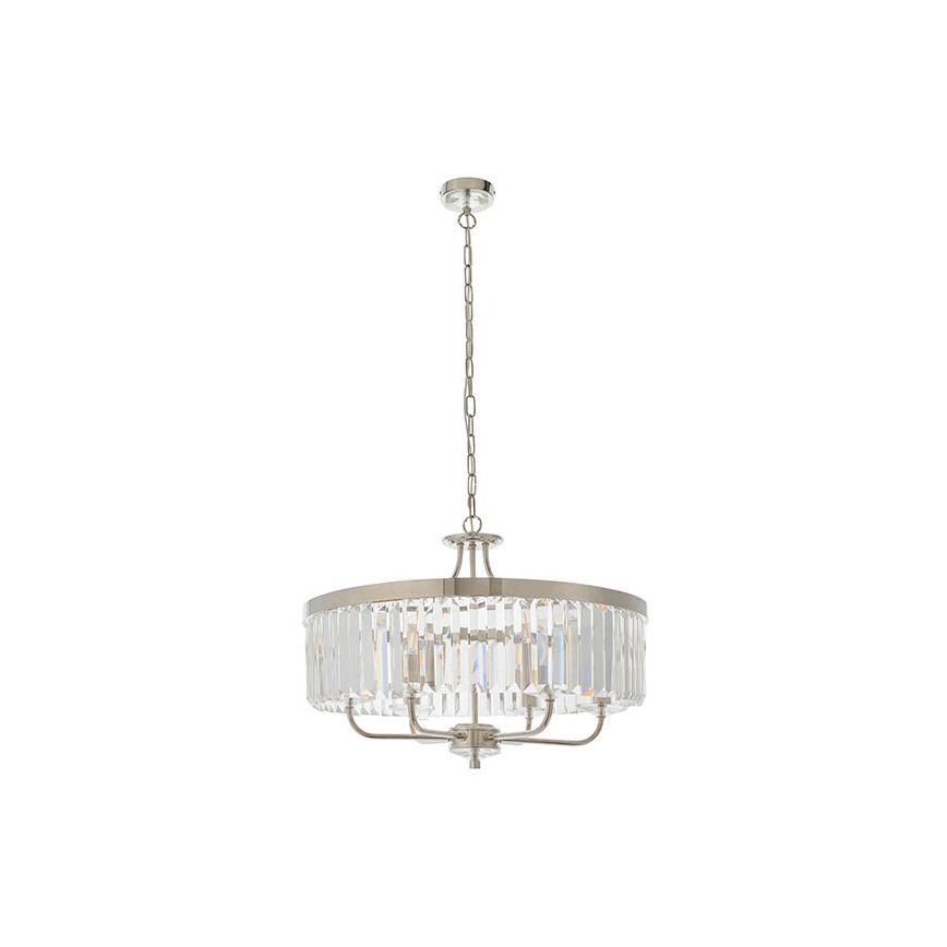 Endon 90263 - Ljuskrona med kedja CHESTERFIELD 6xE14/6W/230V Ø 55 cm polerad krom