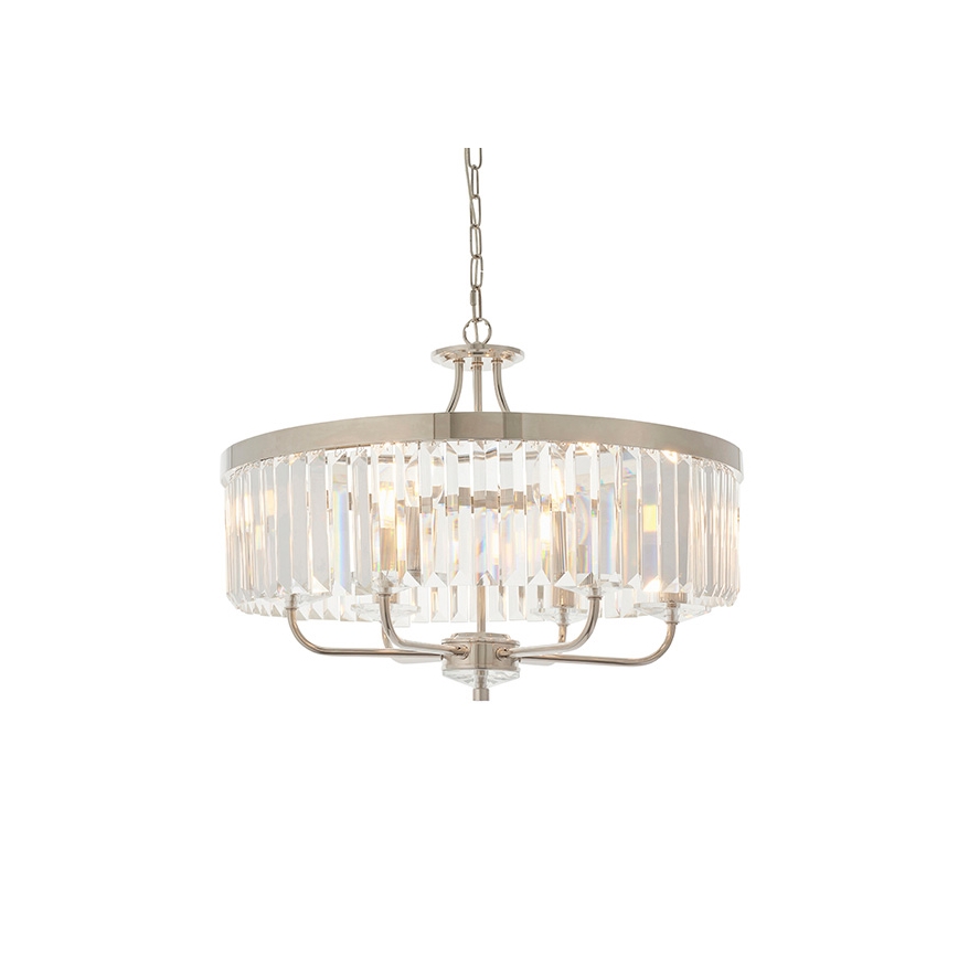 Endon 90263 - Ljuskrona med kedja CHESTERFIELD 6xE14/6W/230V Ø 55 cm polerad krom