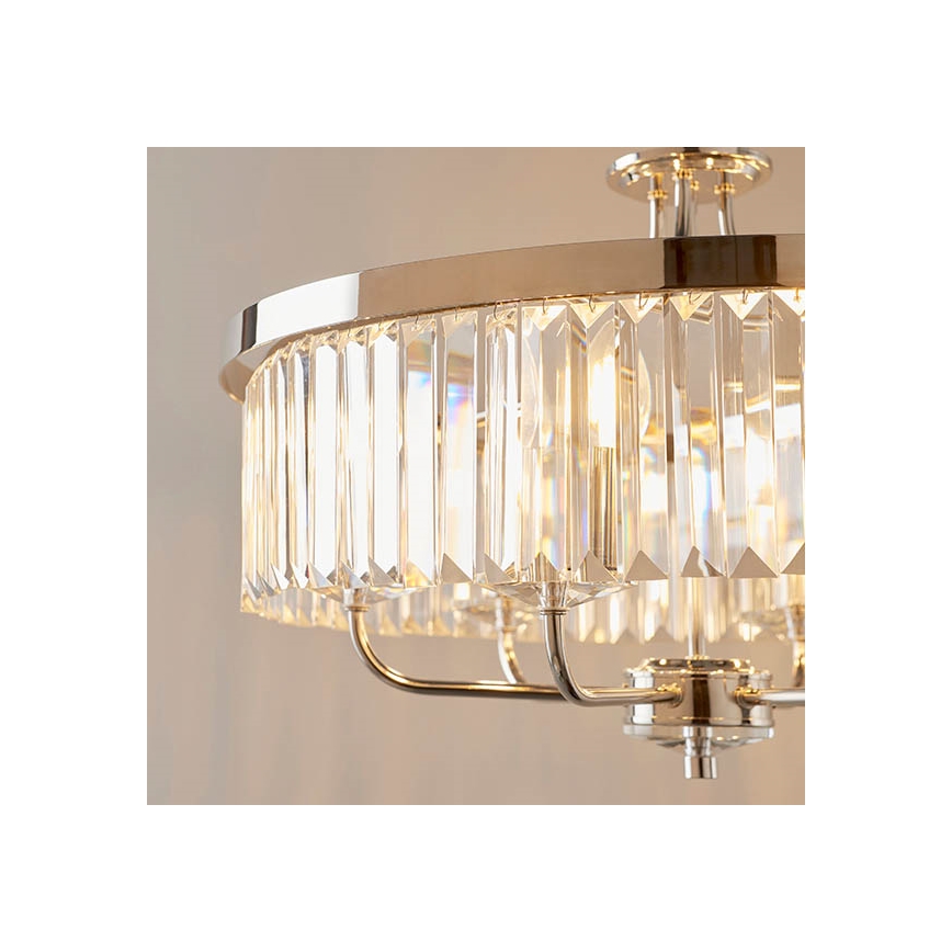 Endon 90263 - Ljuskrona med kedja CHESTERFIELD 6xE14/6W/230V Ø 55 cm polerad krom