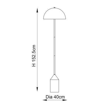 Endon 90521 - Golvlampa NOVA 1xE27/60W/230V mässing