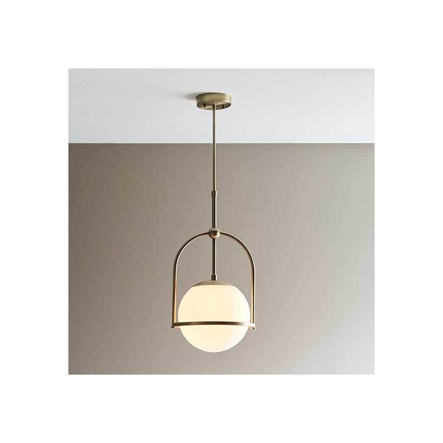 Endon 90844 - ONTARIO takpendel på stång 1xE27/10W/230V, mässing