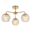 Endon 91968 - Påbyggd taklampa DIMPLE 3xE14/25W/230V guldfinish/rökig beige