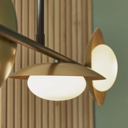 Endon 92036 - RUFFLE pendellampa på vajer 4xG9/3W/230V mässing/svart