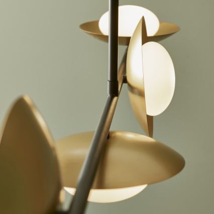 Endon 92036 - RUFFLE pendellampa på vajer 4xG9/3W/230V mässing/svart