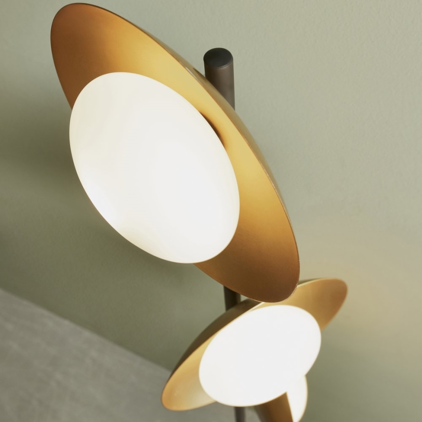 Endon 92039 - Golvlampa RUFFLE 3xG9/3W/230V svart/guld