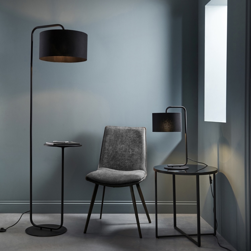 Endon 92301 - Golvlampa LANDIS 1xE27/10W/230V svart