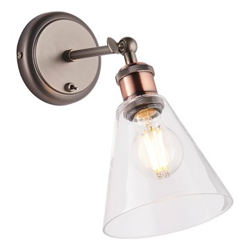 Endon 92874 - Väggspotlight HAL 1xE27/10W/230V brons/koppar/genomskinlig