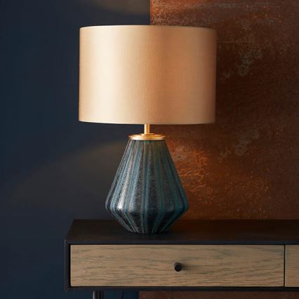 Endon 93059 - Bordslampa ALYSSIA 1xE27/10W/230V guld/blå