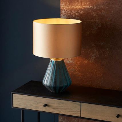 Endon 93059 - Bordslampa ALYSSIA 1xE27/10W/230V guld/blå