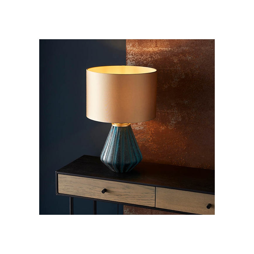 Endon 93059 - Bordslampa ALYSSIA 1xE27/10W/230V guld/blå