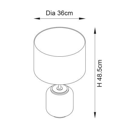Endon 93067 - Bordslampa ZINNIA 1xE27/10W/230V blå/guld