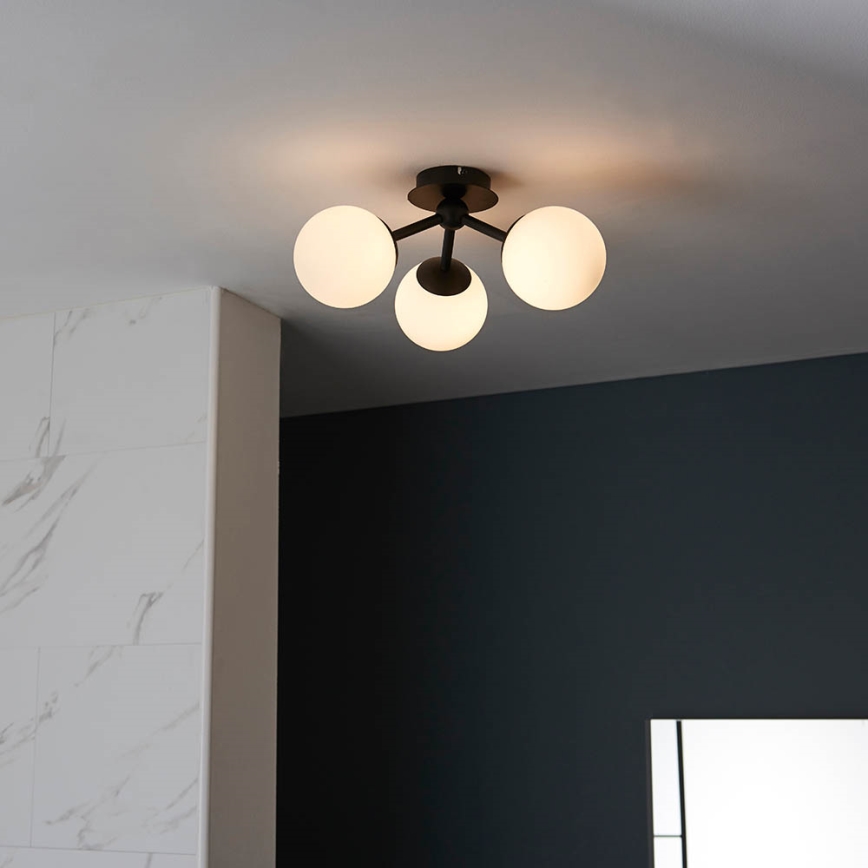 Endon 93489 - FRIO ytmonterad badrumstaklampa 3xG9/3W/230V IP44 svart
