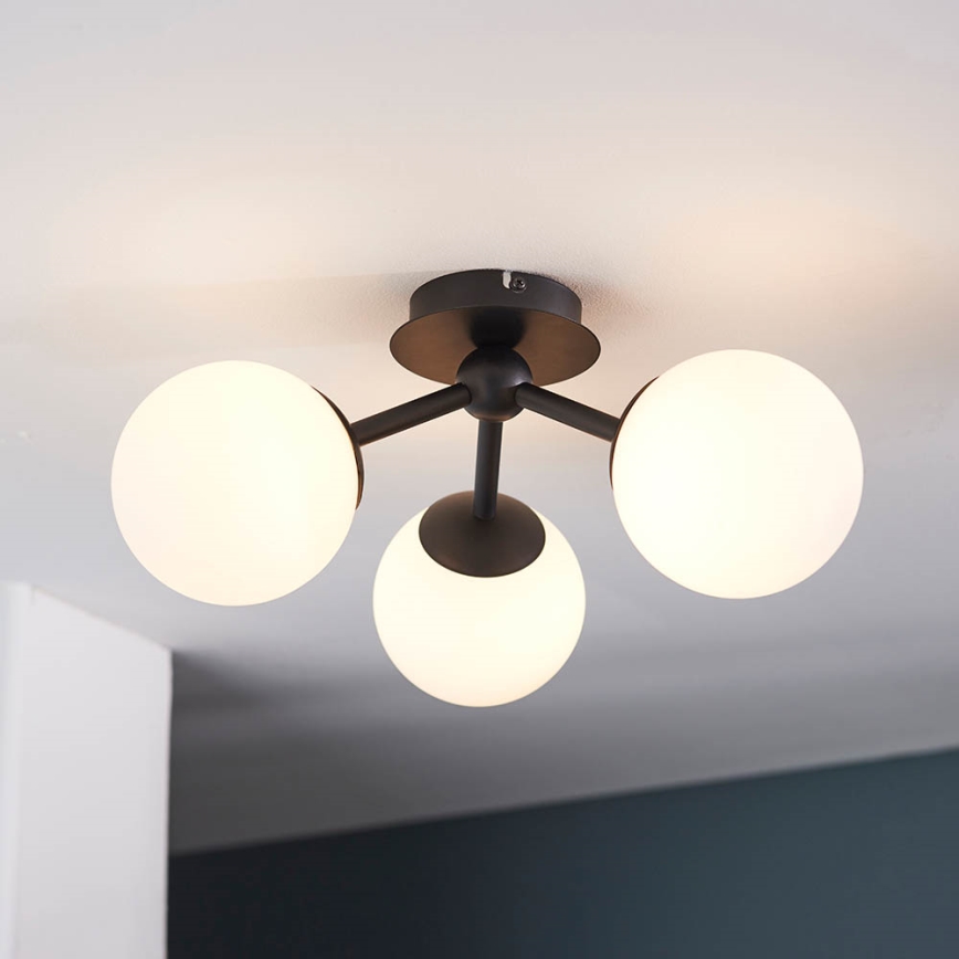 Endon 93489 - FRIO ytmonterad badrumstaklampa 3xG9/3W/230V IP44 svart