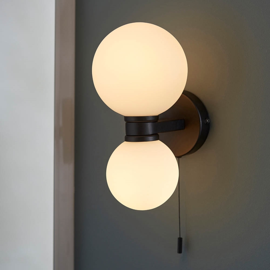 Endon 93523 - Badrumsvägglampa PULSA 2xG9/3W/230V IP44 svart