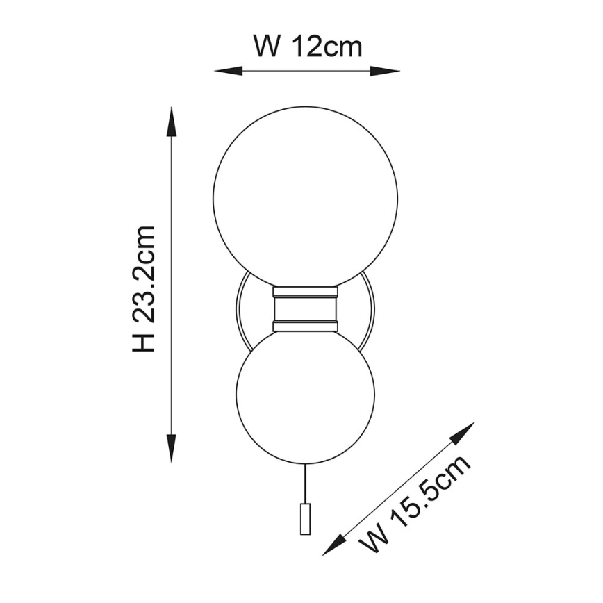 Endon 93523 - Badrumsvägglampa PULSA 2xG9/3W/230V IP44 svart