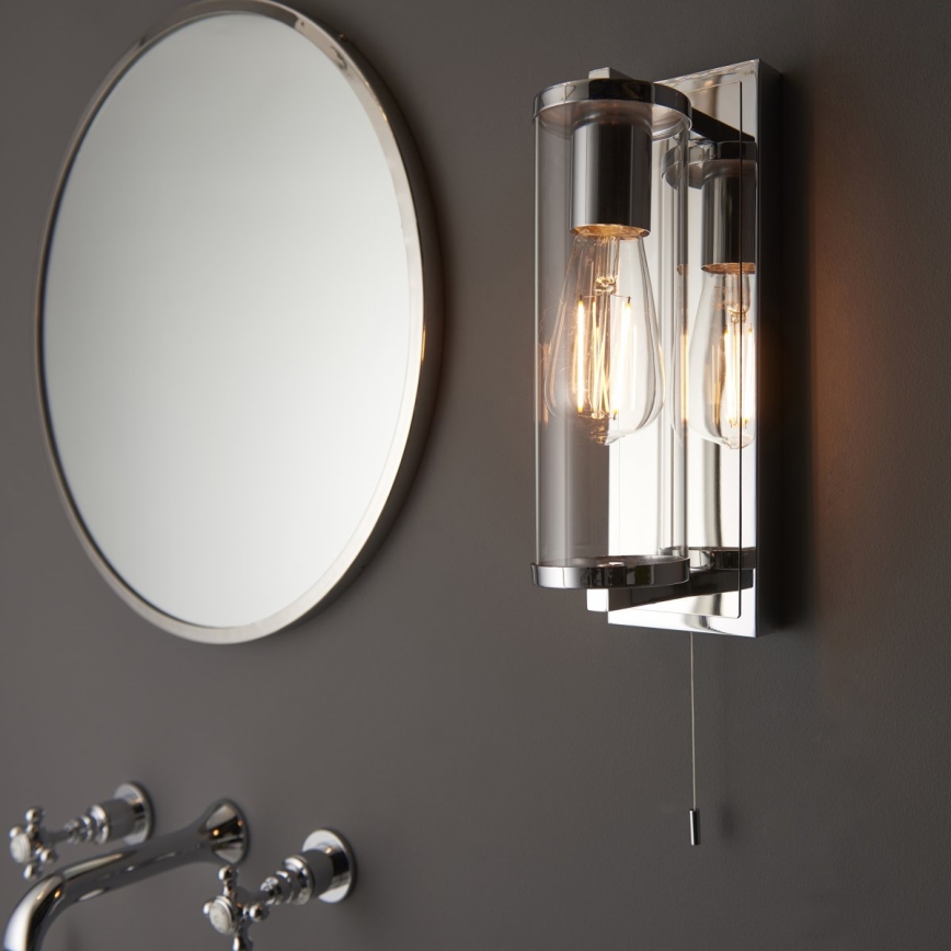 Endon 94074 - Vägglampa för badrum TAYLOR 1xE27/10W/230V IP44 skinande krom