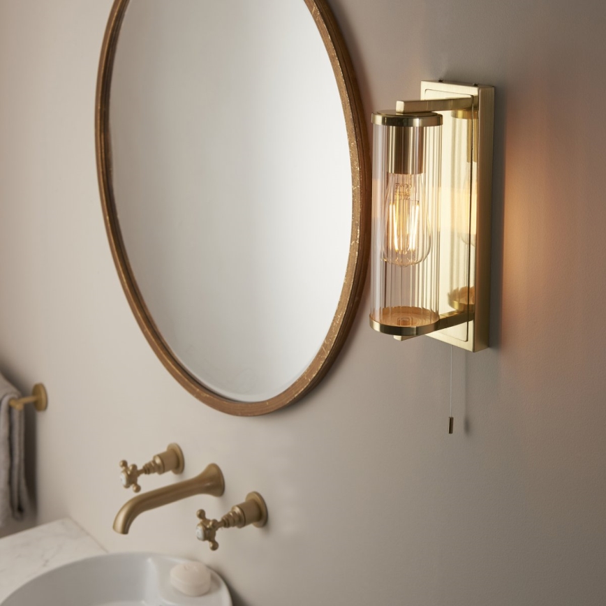 Endon 94075 - Vägglampa för badrum TAYLOR 1xE27/10W/230V IP44 guld