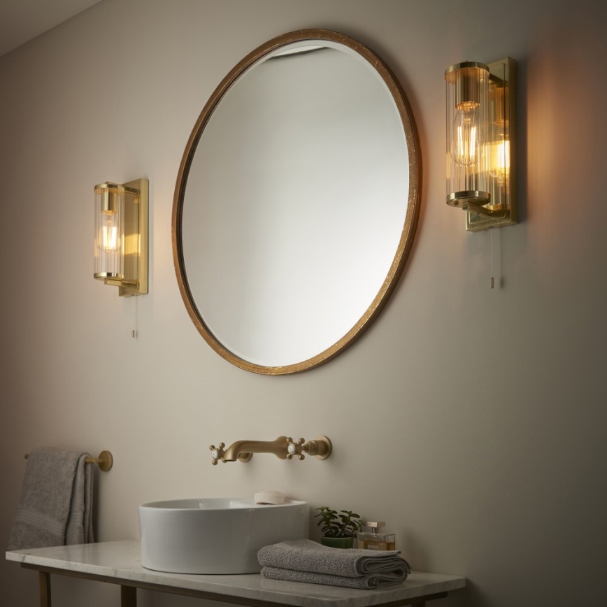 Endon 94075 - Vägglampa för badrum TAYLOR 1xE27/10W/230V IP44 guld