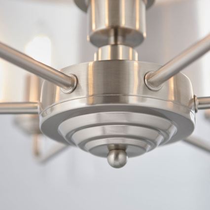 Endon 94357 - Ljuskrona med kedja HIGHCLERE 6xE14/40W/230V Ø 55 cm beige/mattkrom