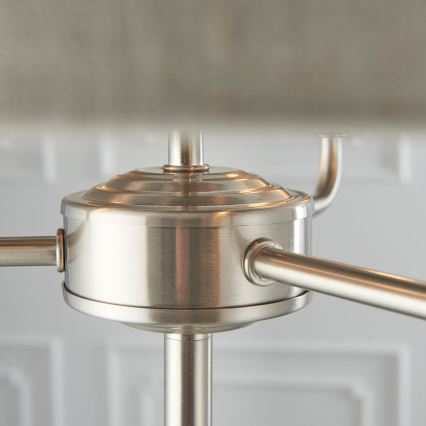 Endon 94359 - Golvlampa HIGHCLERE 3xE14/40W/230V beige/skinande krom diameter 47 cm