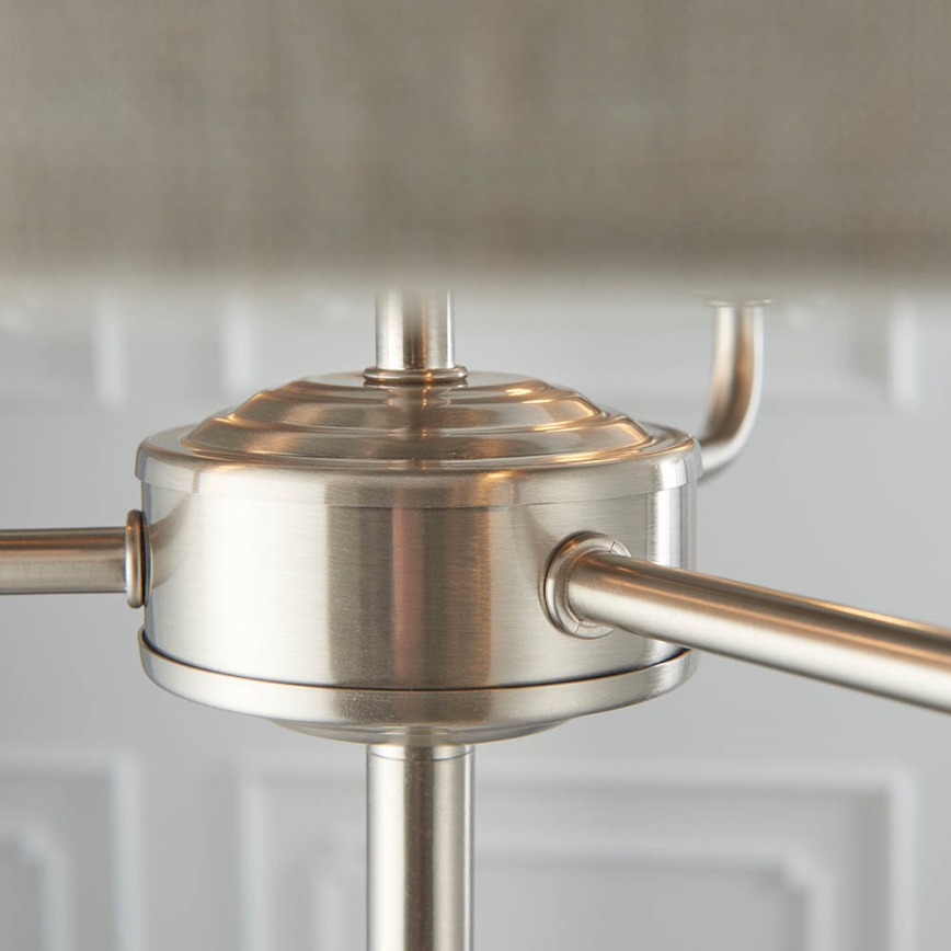 Endon 94359 - Golvlampa HIGHCLERE 3xE14/40W/230V beige/skinande krom diameter 47 cm